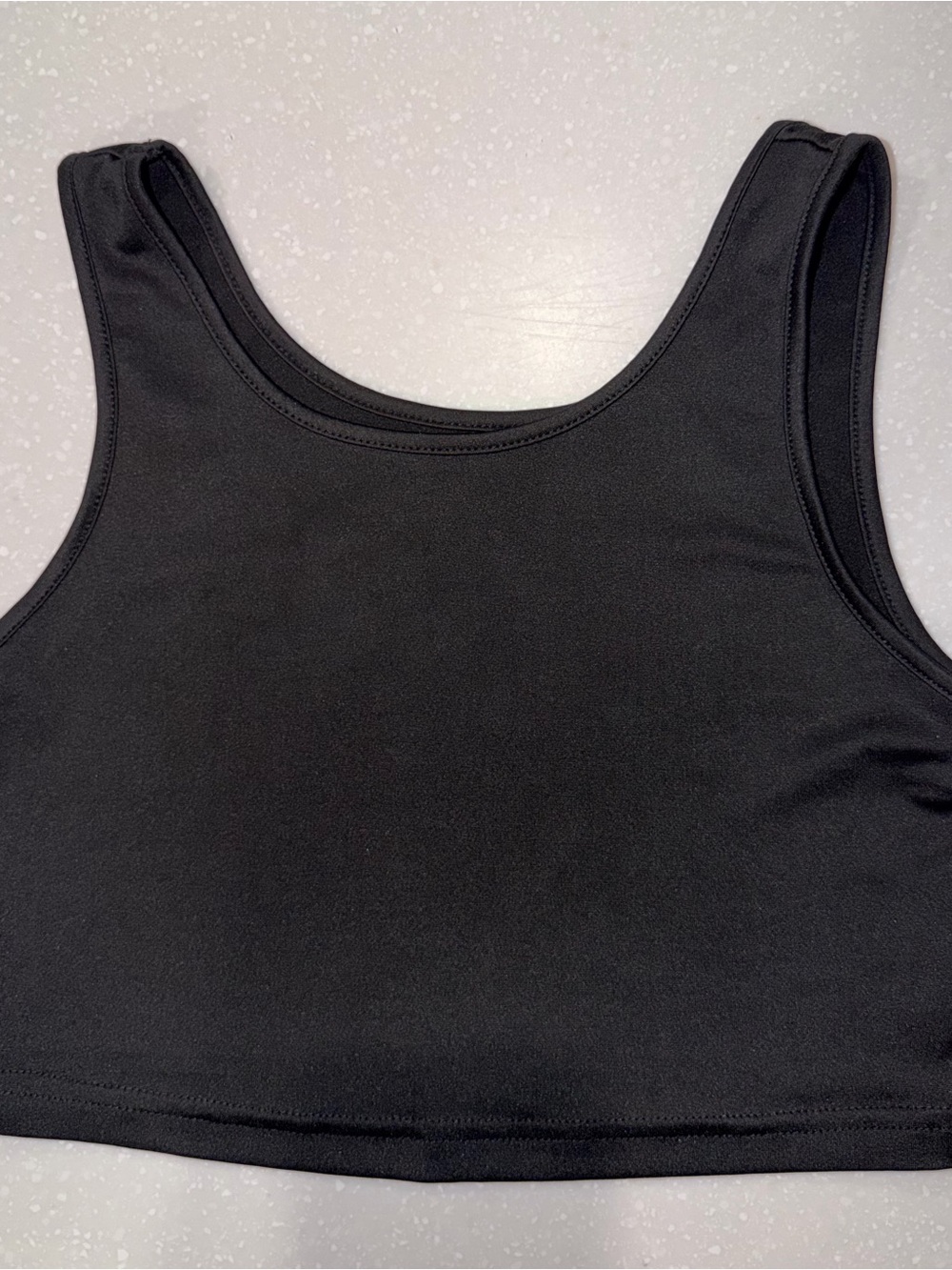 Women's Black Crop Tank Top - Classic Scoop Neck size small